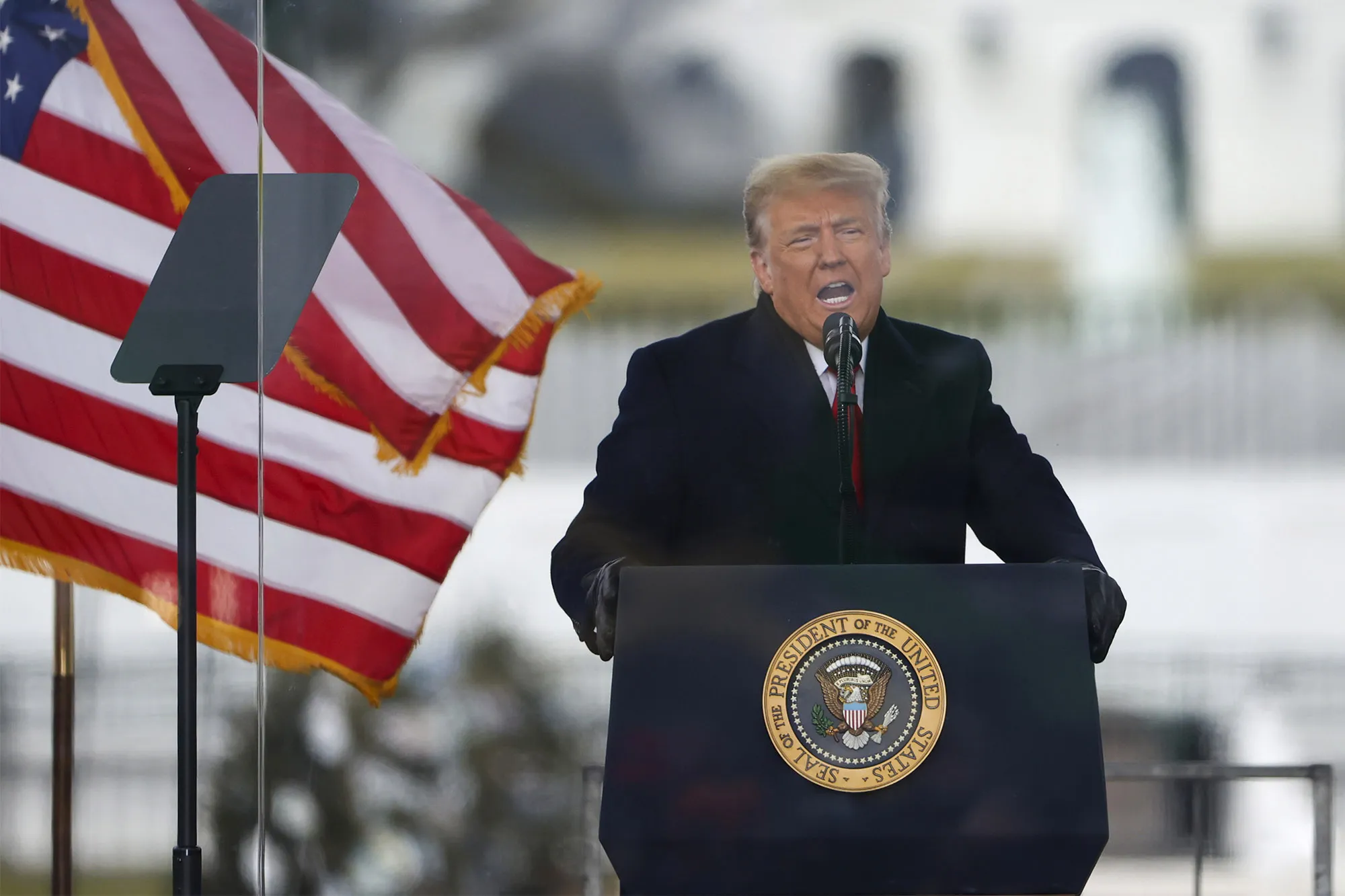 Donald Trump speaks at the "Stop The Steal" Rally on Jan.&nbsp;6.&nbsp;