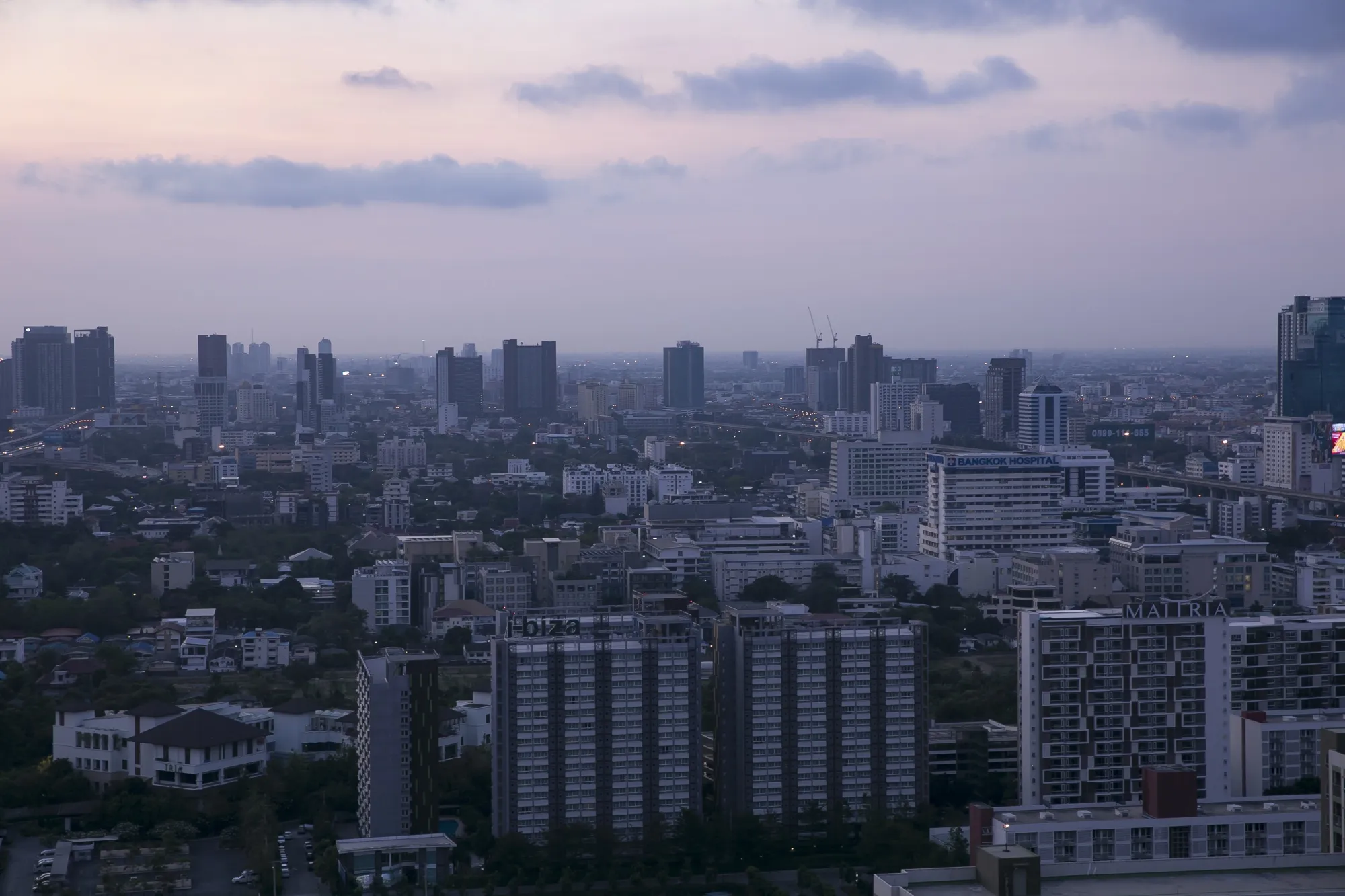 The downtown Bangkok skyline.