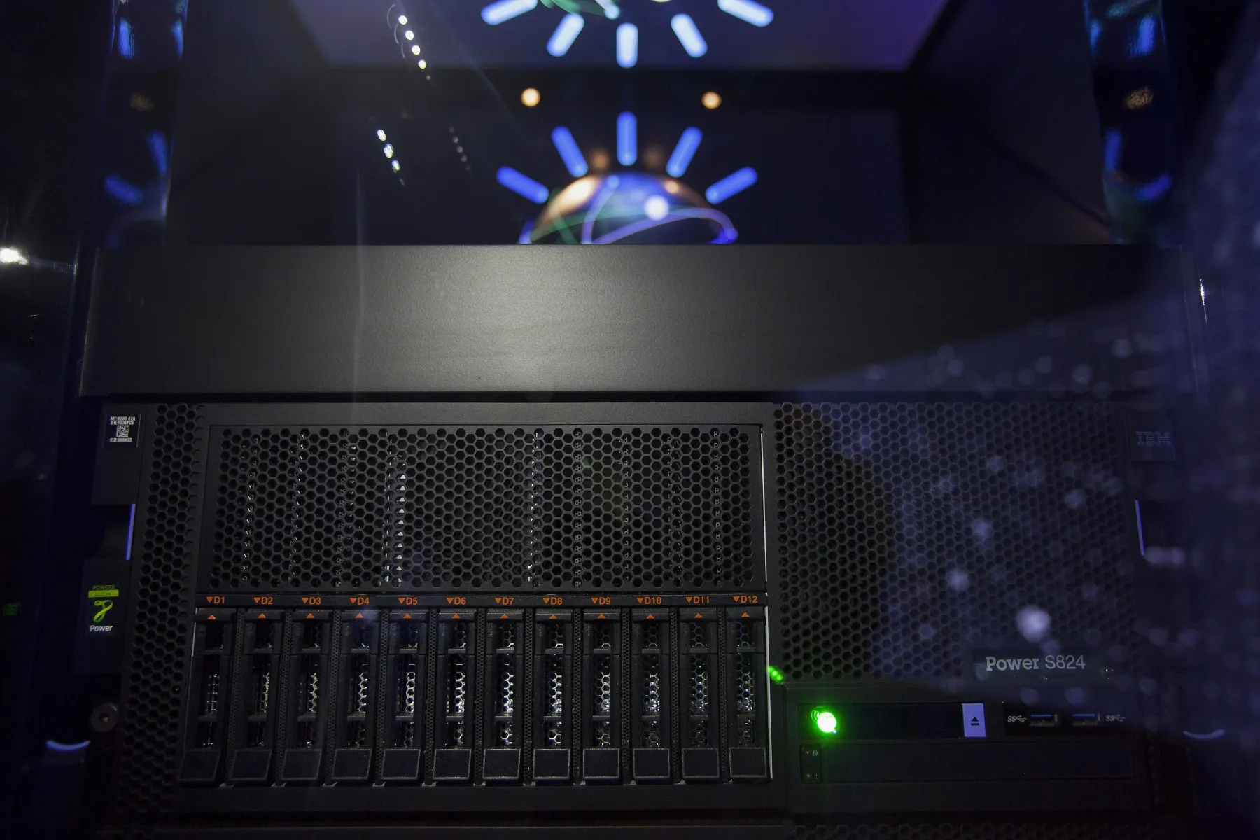 International Business Machines Corp.'s Watson is seen in the immersion room during an event at the company's headquarters in New York.
