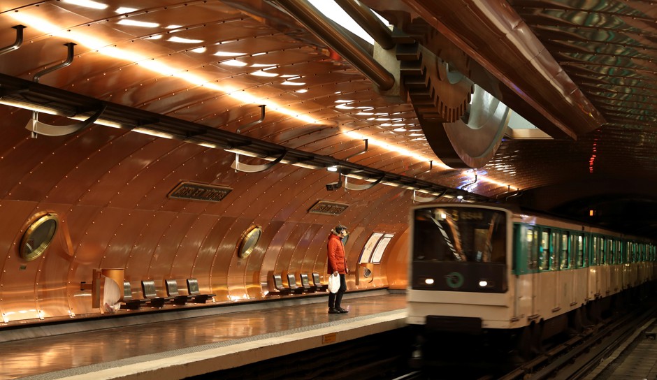 Free for all? A Metro train arrives at Paris' Arts et Metiers station. 