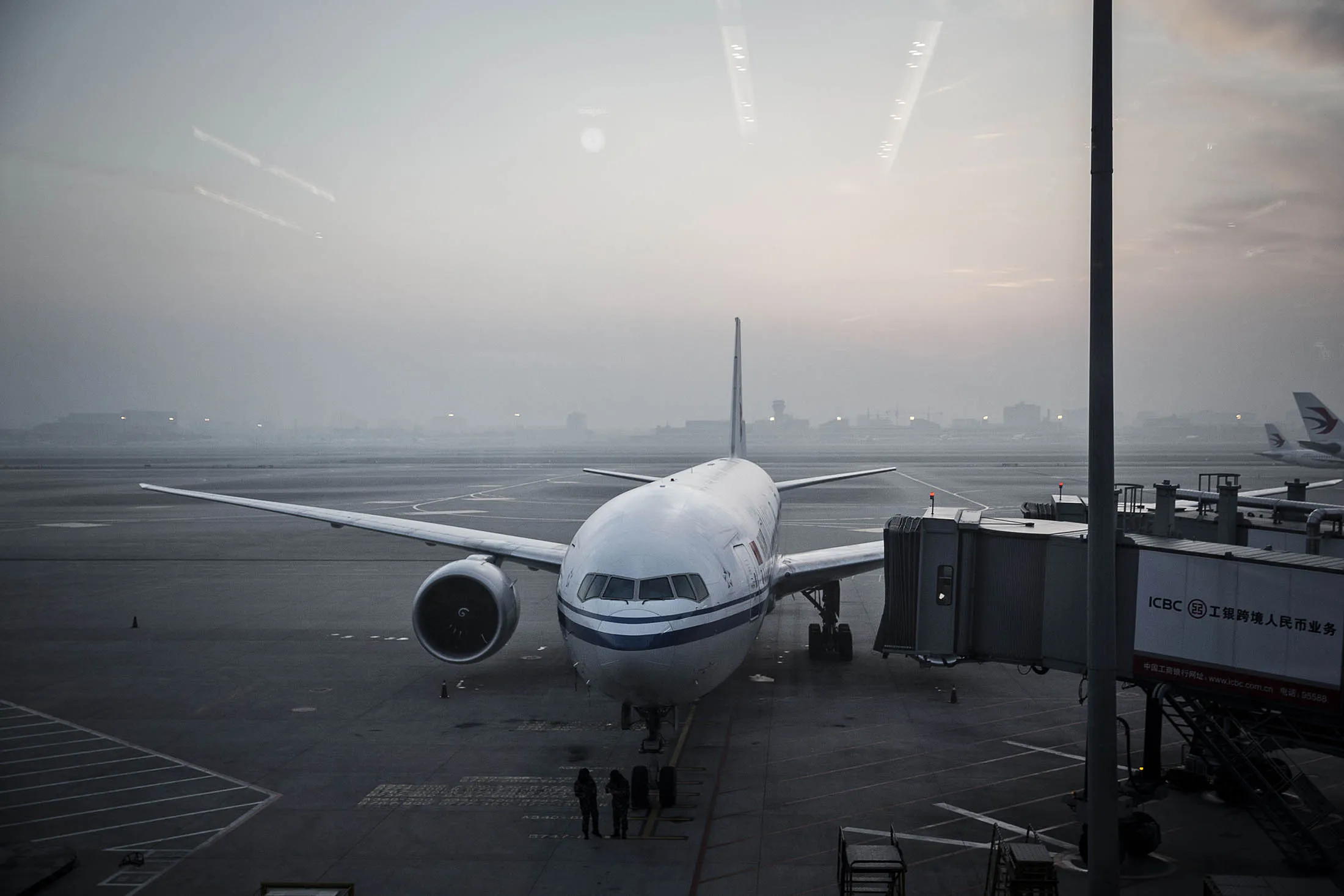 An Air China aircraft at Shanghai Hongqiao International Airport.
