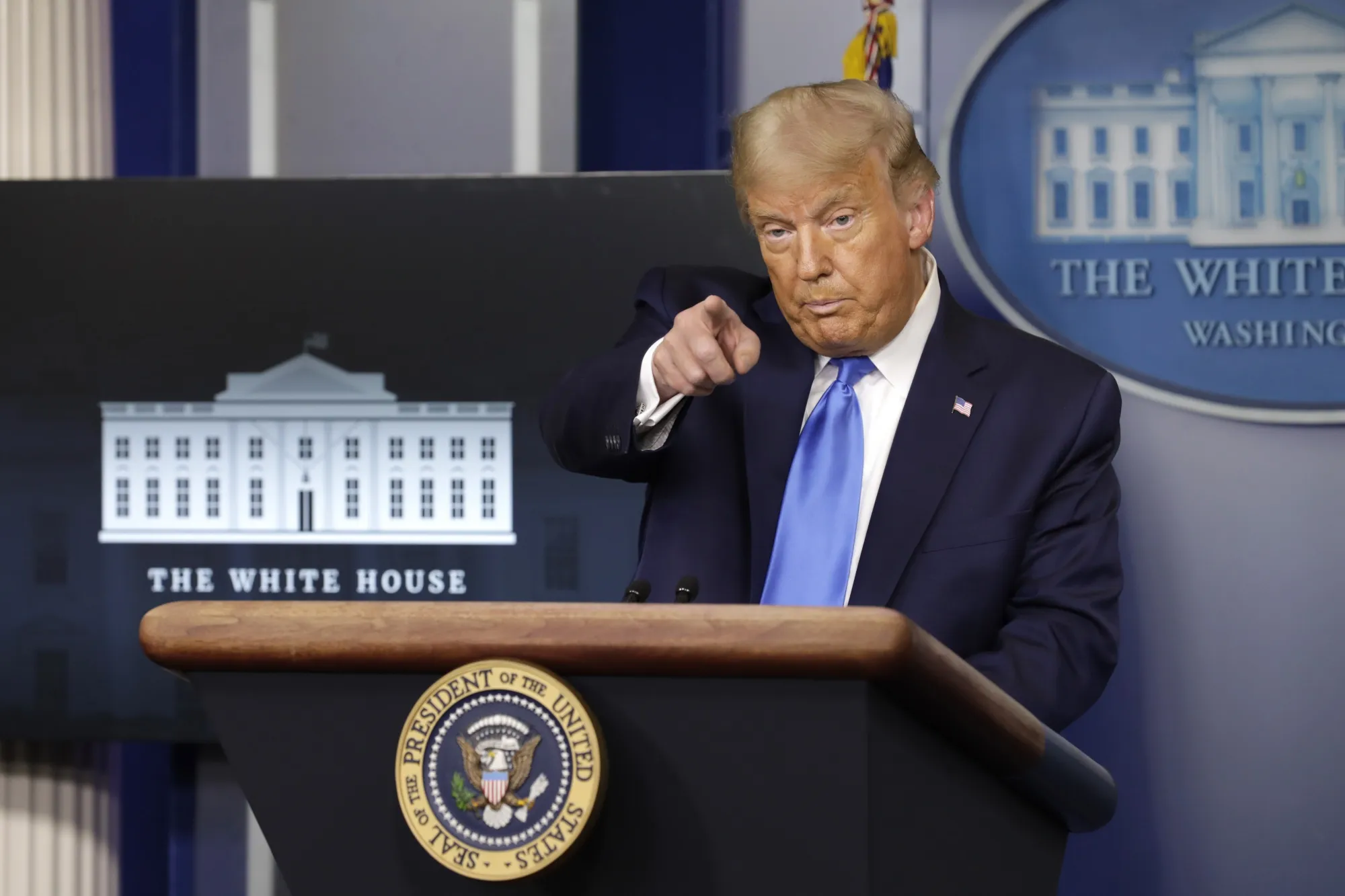 Donald Trump speaks during a news conference at the White House on Sept. 23.