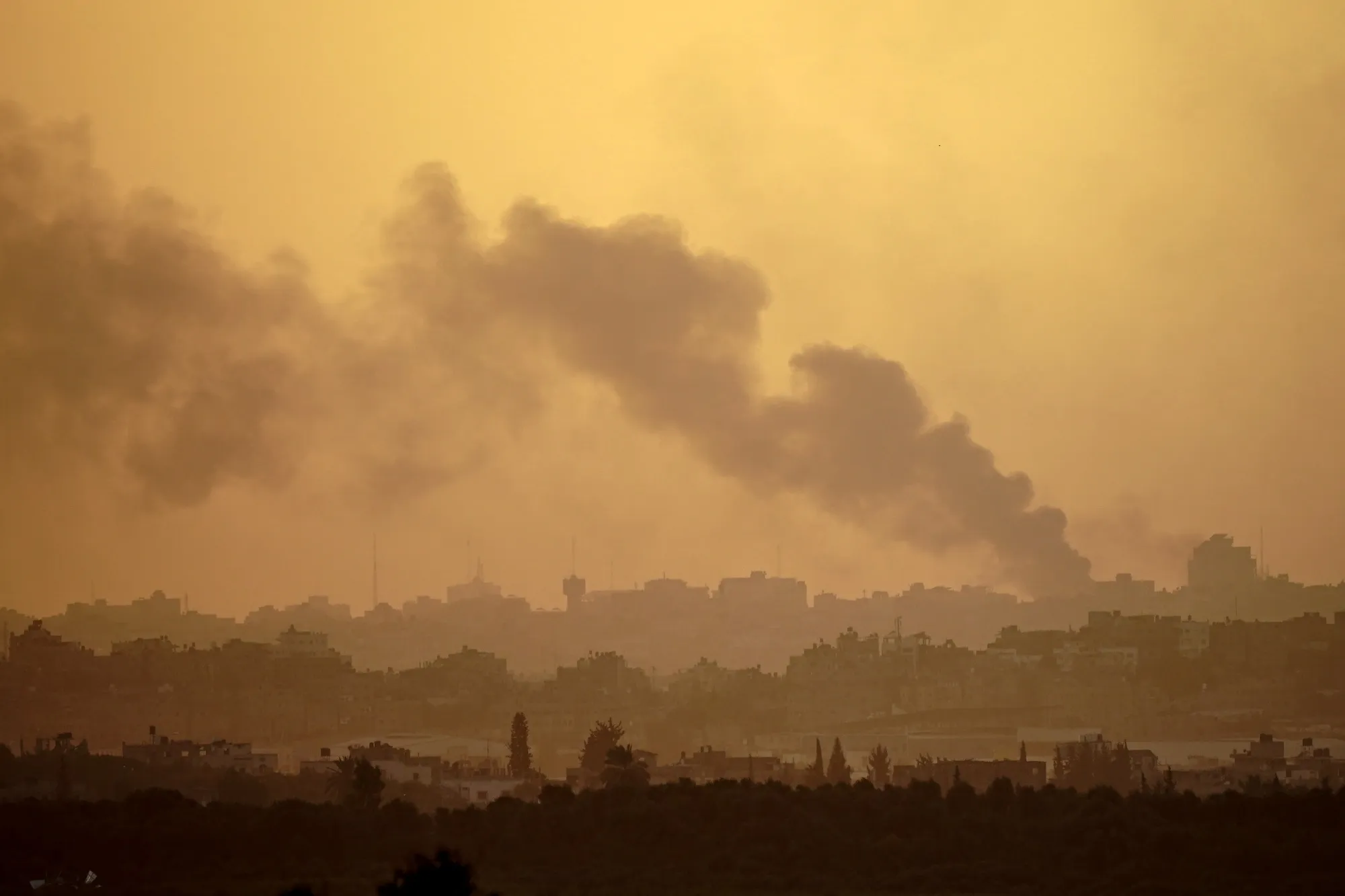 Smoke and dust following Israeli airstrikes in the northern part of the Gaza Strip on Nov. 9.