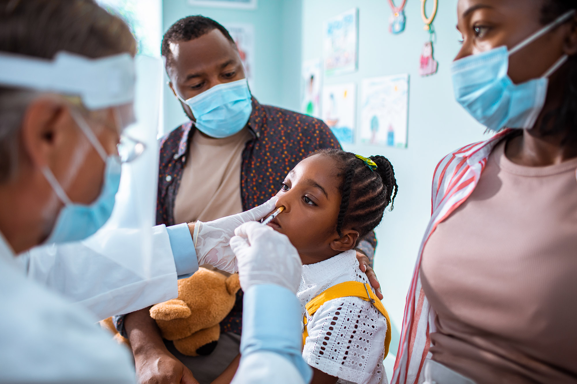 Little girl getting vaccinated