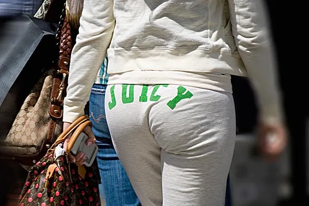 On Fifth Avenue in Manhattan, a woman wearing “Juicy” sweat pants, 2006