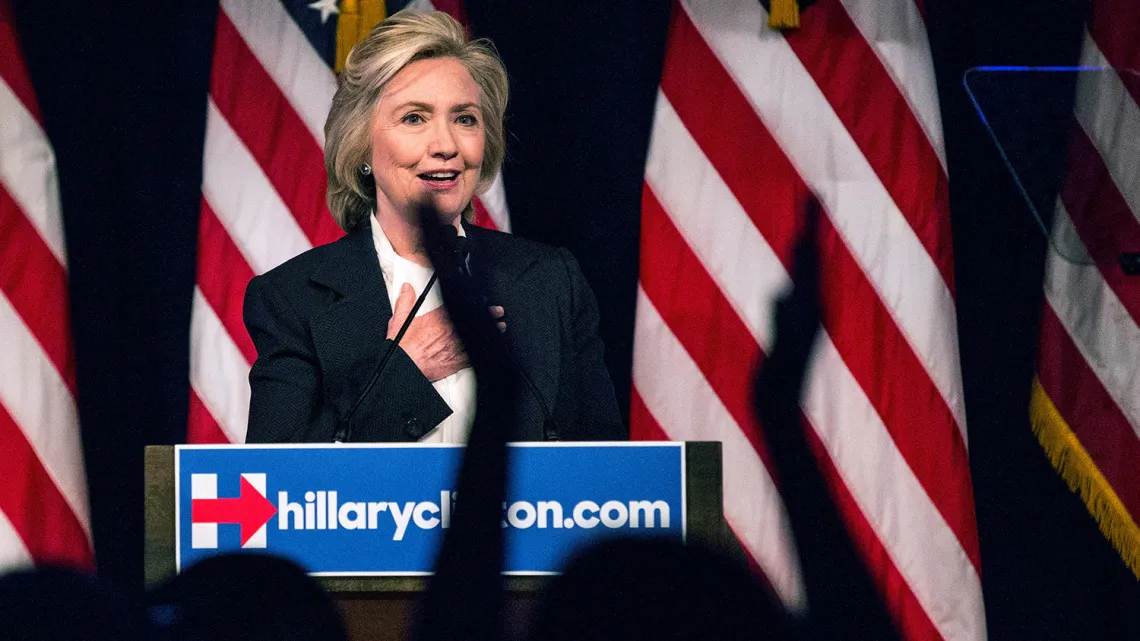 Democratic presidential candidate Hillary Clinton speaks at the New School on July 13, 2015, in New York City.
