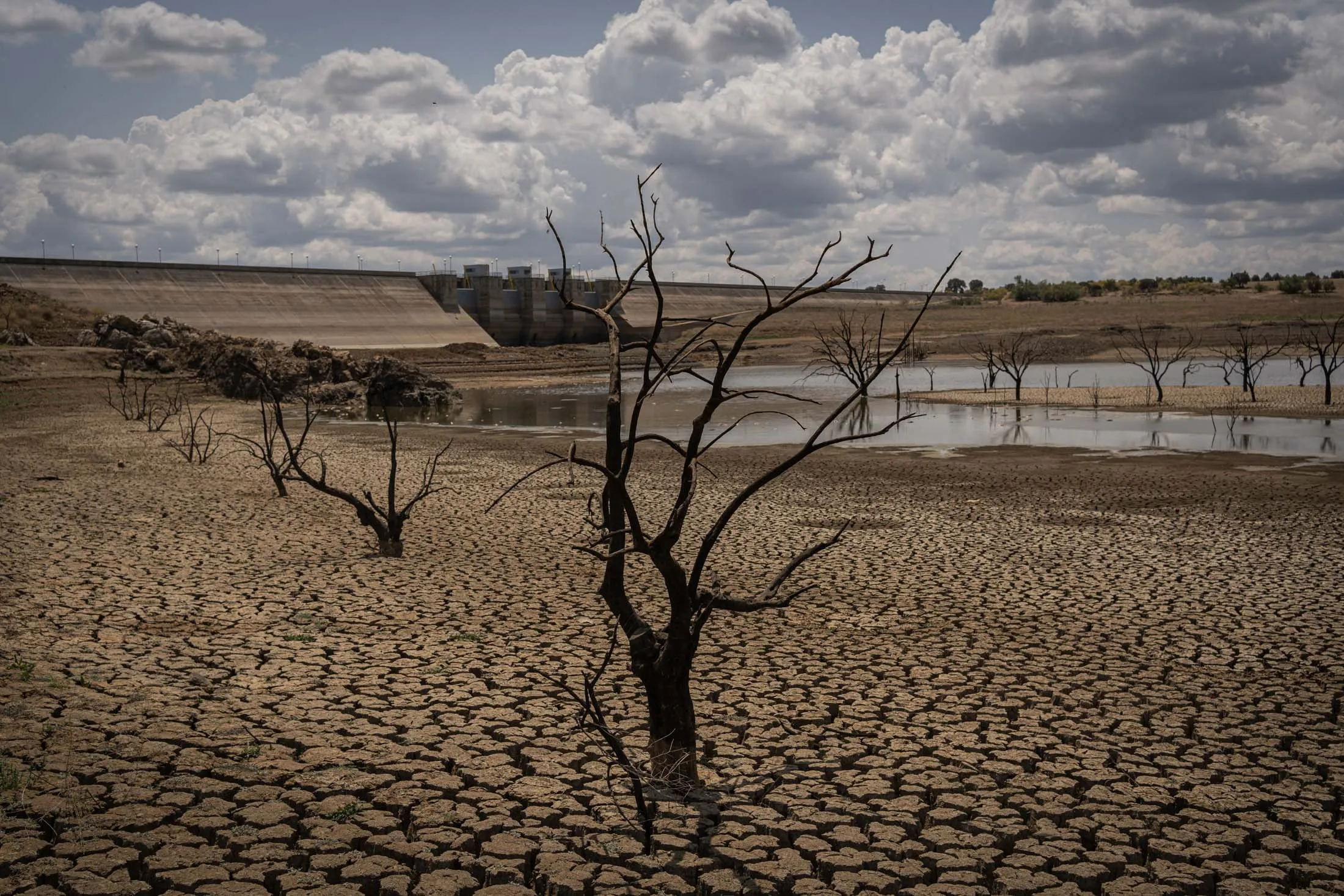A dried-out reservoir in Córdoba, Spain, in May.