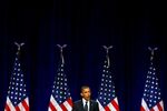 U.S. President Barack Obama speaks at a campaign fundraiser at the Oregon Convention Center