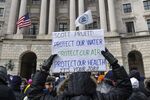 A rally outside the Environmental Protection Agency by the American Federation of Government Employees and environmental groups, in Washington, D.C., on March 15.
