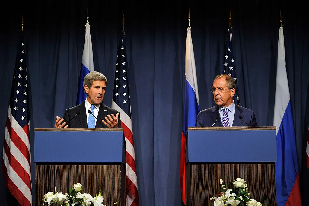 U.S. Secretary of State John Kerry, left, and Russian Foreign Minister Sergey Lavrov.
