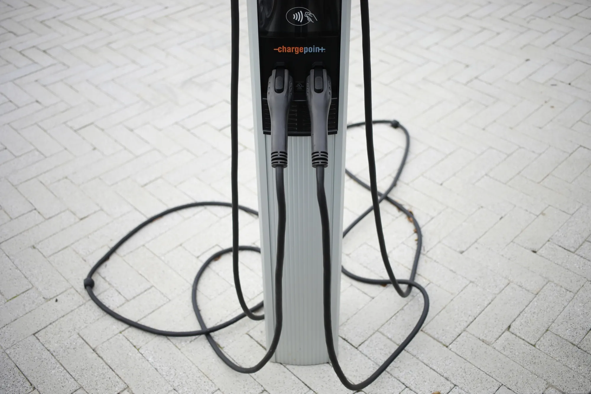 A ChargePoint electric vehicle charging station in Louisville, Kentucky.