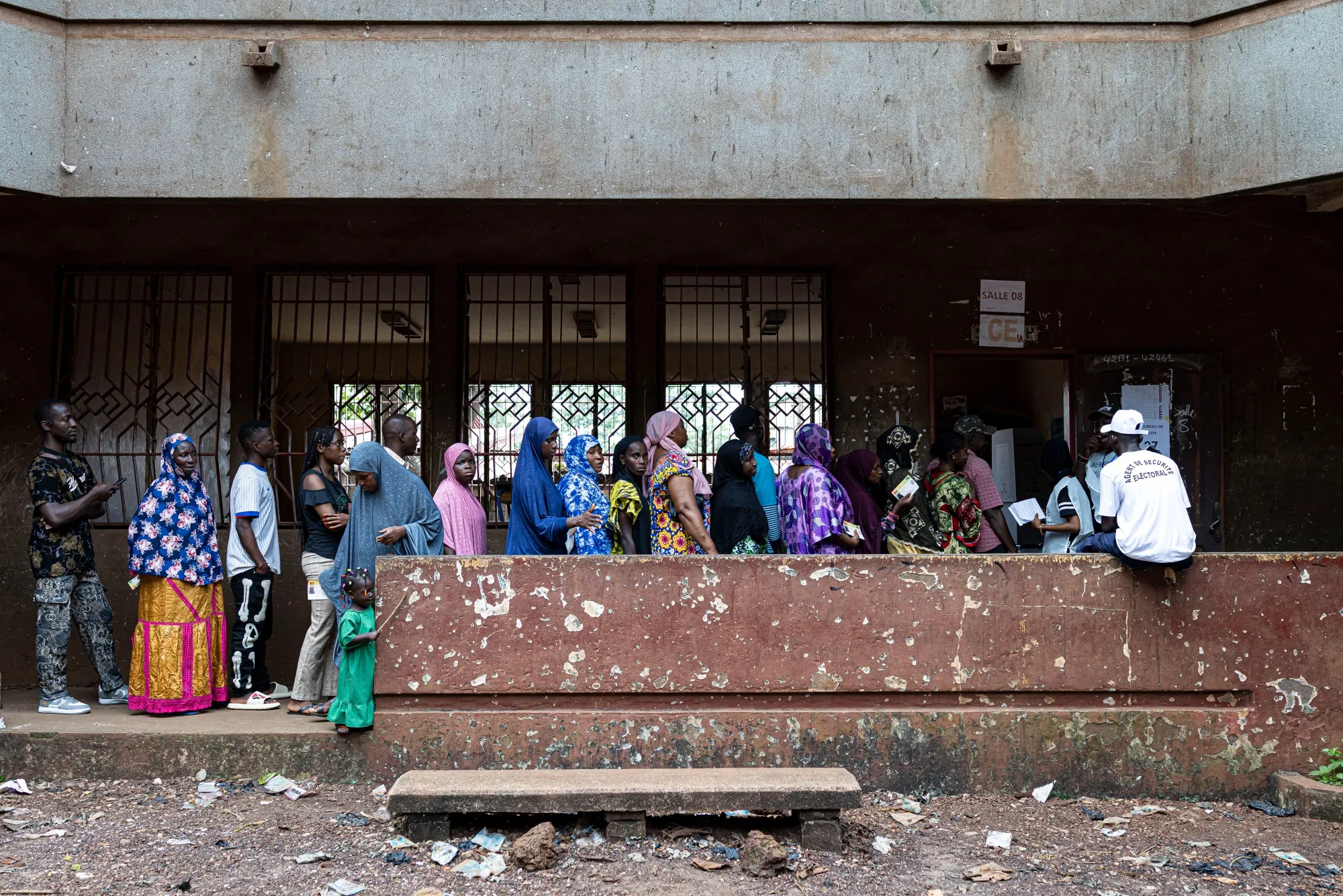 Voters&nbsp;in Conakry on Sept. 21.