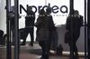 The entrance and logo of Nordea Bank.