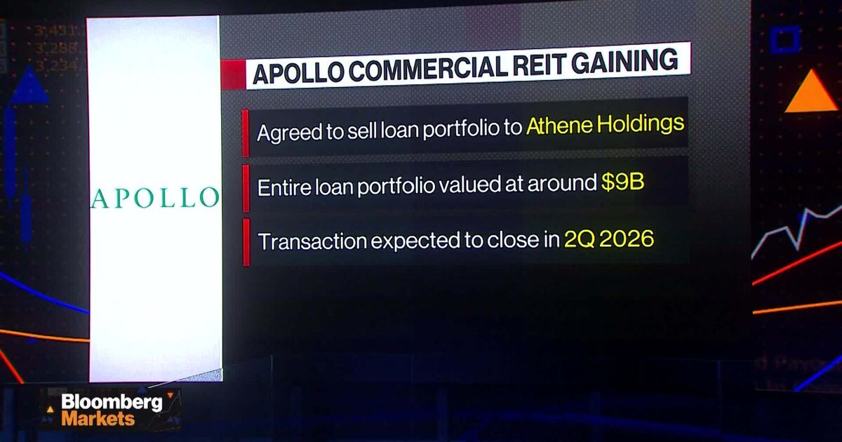 bloomberg.com - Apollo Commercial REIT Sells $9B Book to Insurance Arm