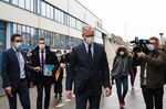 France's Finance Minister Bruno Le Maire Visits Liebherr-Aerospace Toulouse SAS Plant