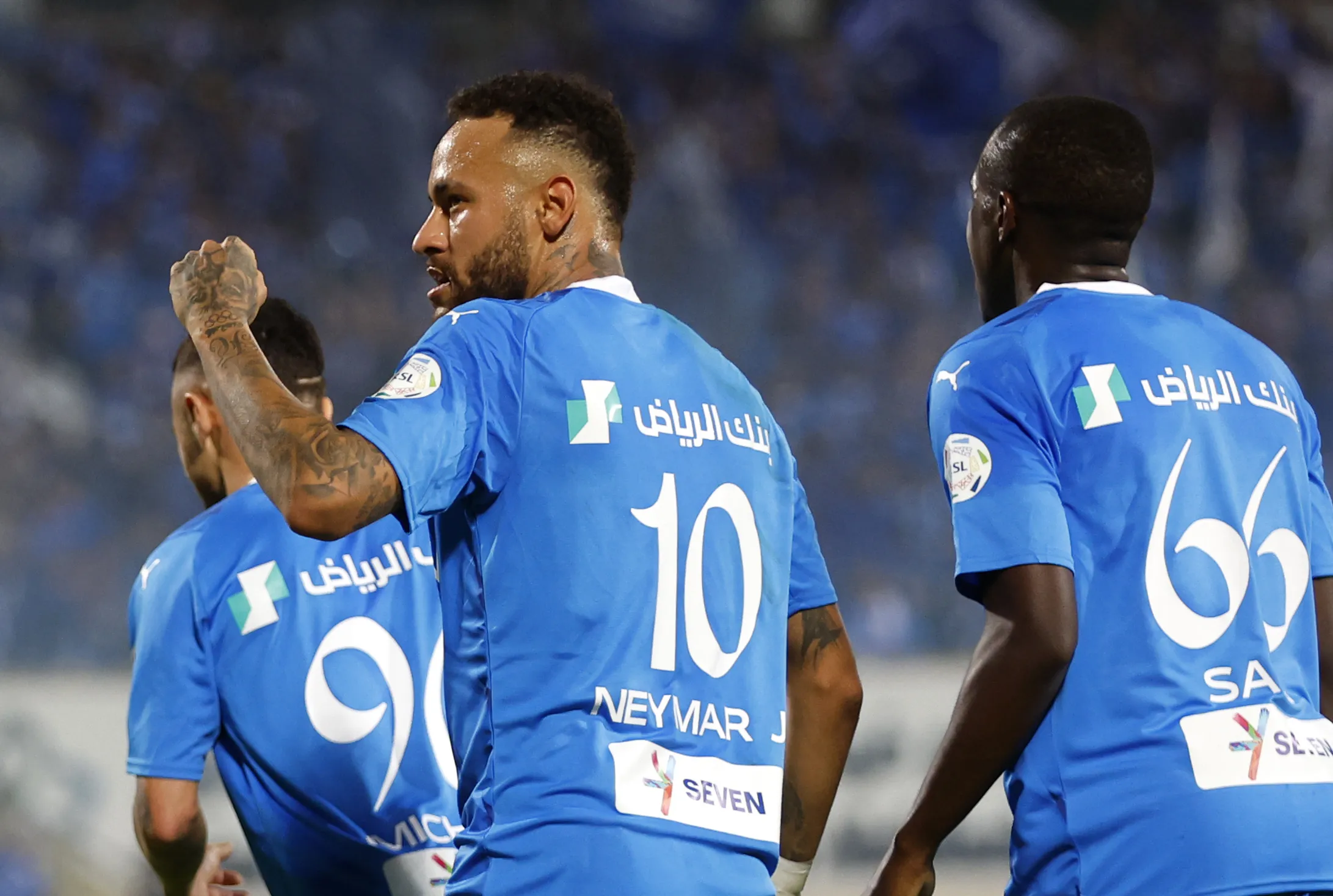 Neymar at match between Al Hilal and Al Shabab in Riyadh,&nbsp;September 29, 2023