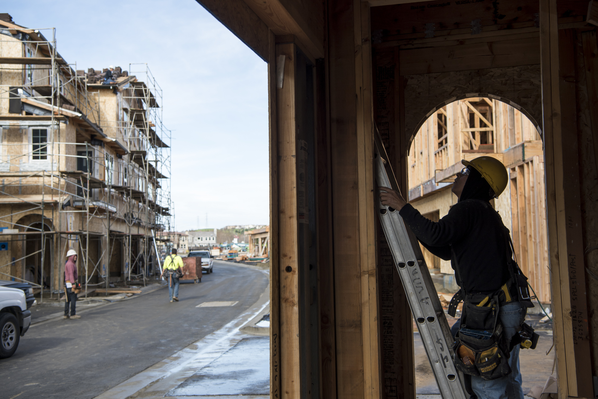 Building At A Toll Brothers Development As Housing Starts Rise Overall in 2015