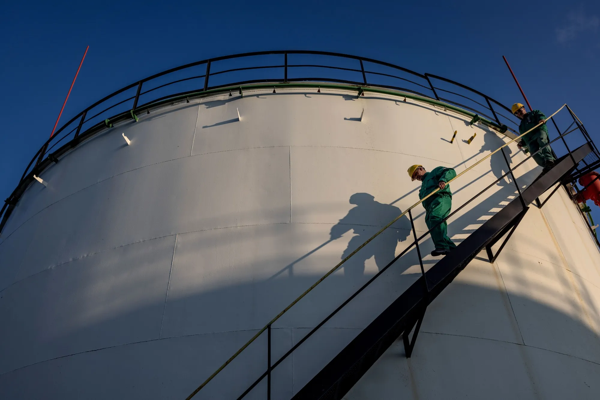 An oil storage tank at an oil and gas field&nbsp;in Algyo, Hungary.
