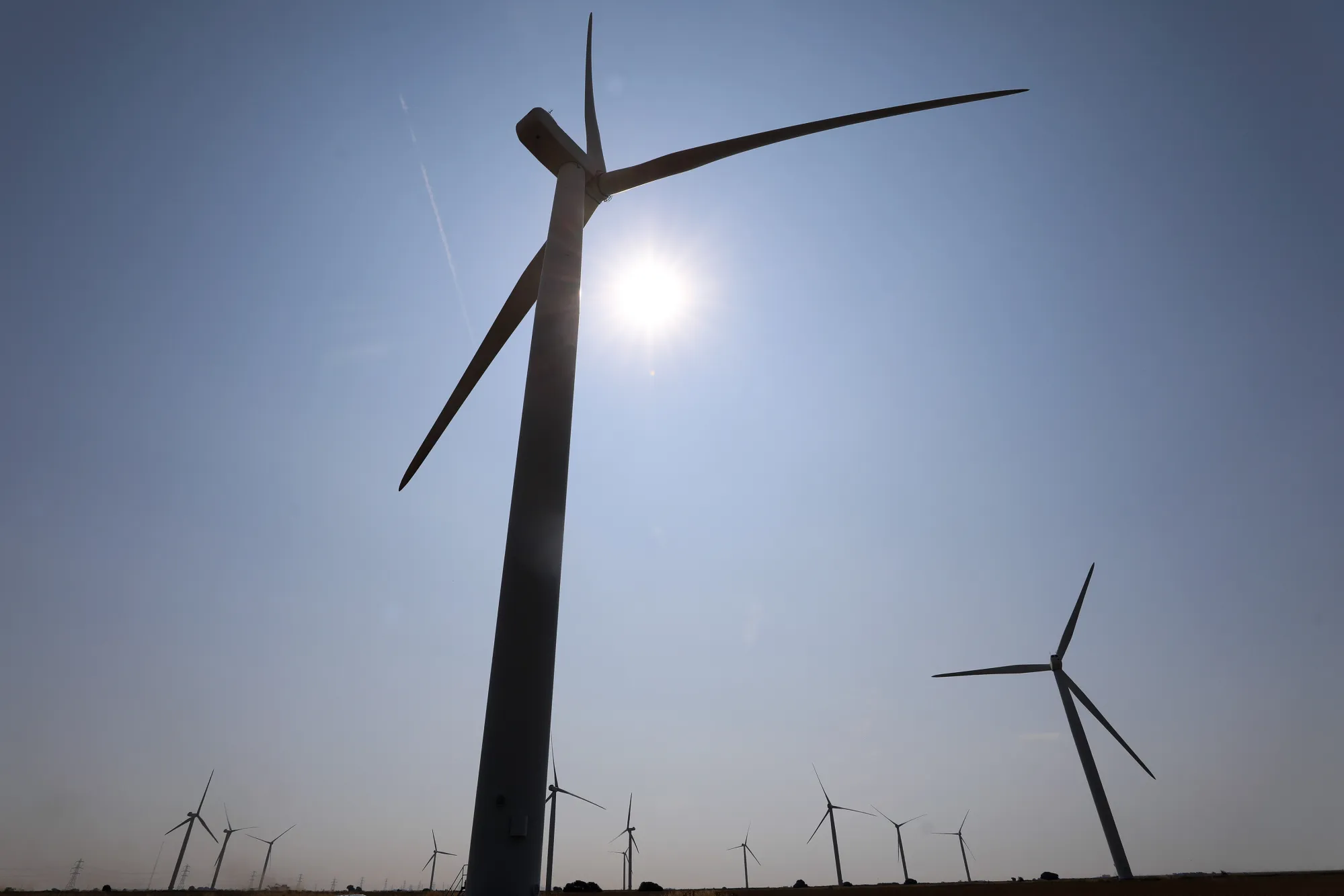 Wind turbines at the Little Cheyne wind farm stand near Camber, U.K.