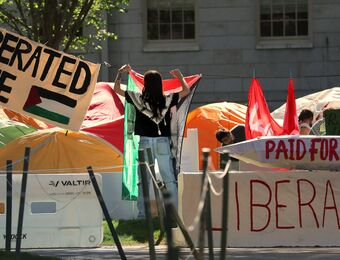 relates to Harvard Faces Off With Protesters as MIT, Penn Clear Camps