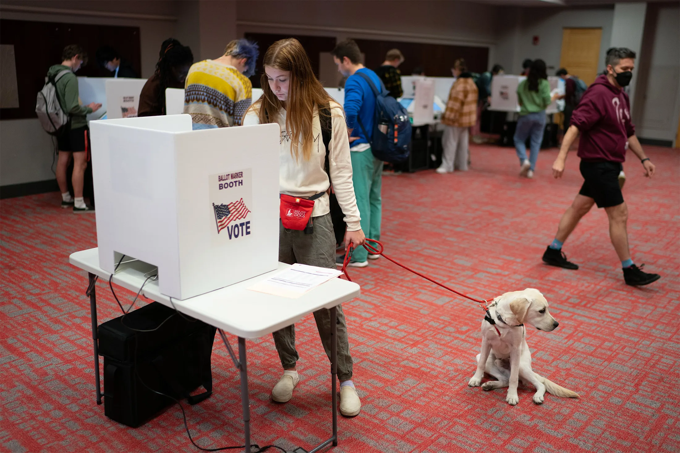 A student votes at a polling place on The Ohio State University campus in Columbus last November.
