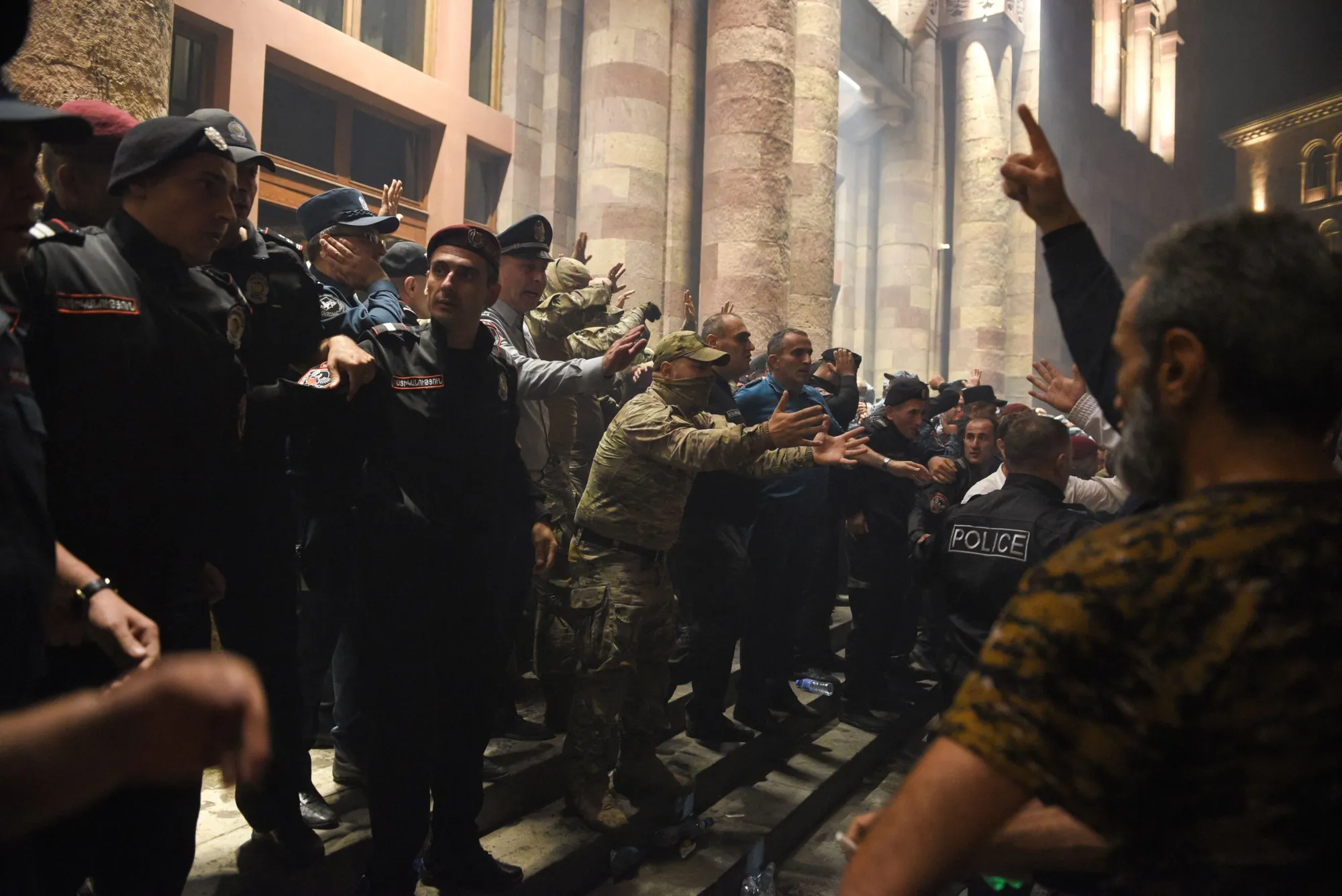 Protesters clash with police&nbsp;in Yerevan, Armenia on September 19 after&nbsp;Azerbaijan&nbsp;launched a military operation against the Nagorno-Karabakh region.