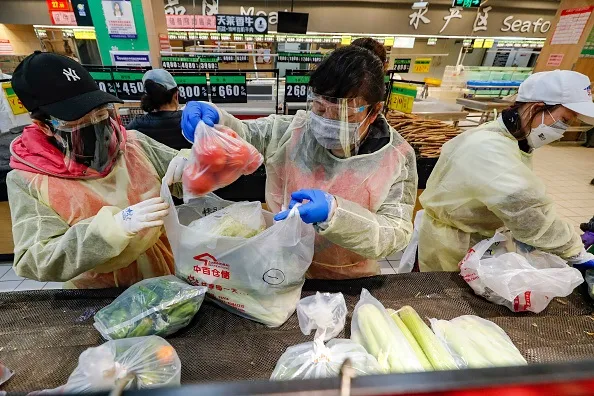 Food challenges: a&nbsp;Wuhan supermarket in February.