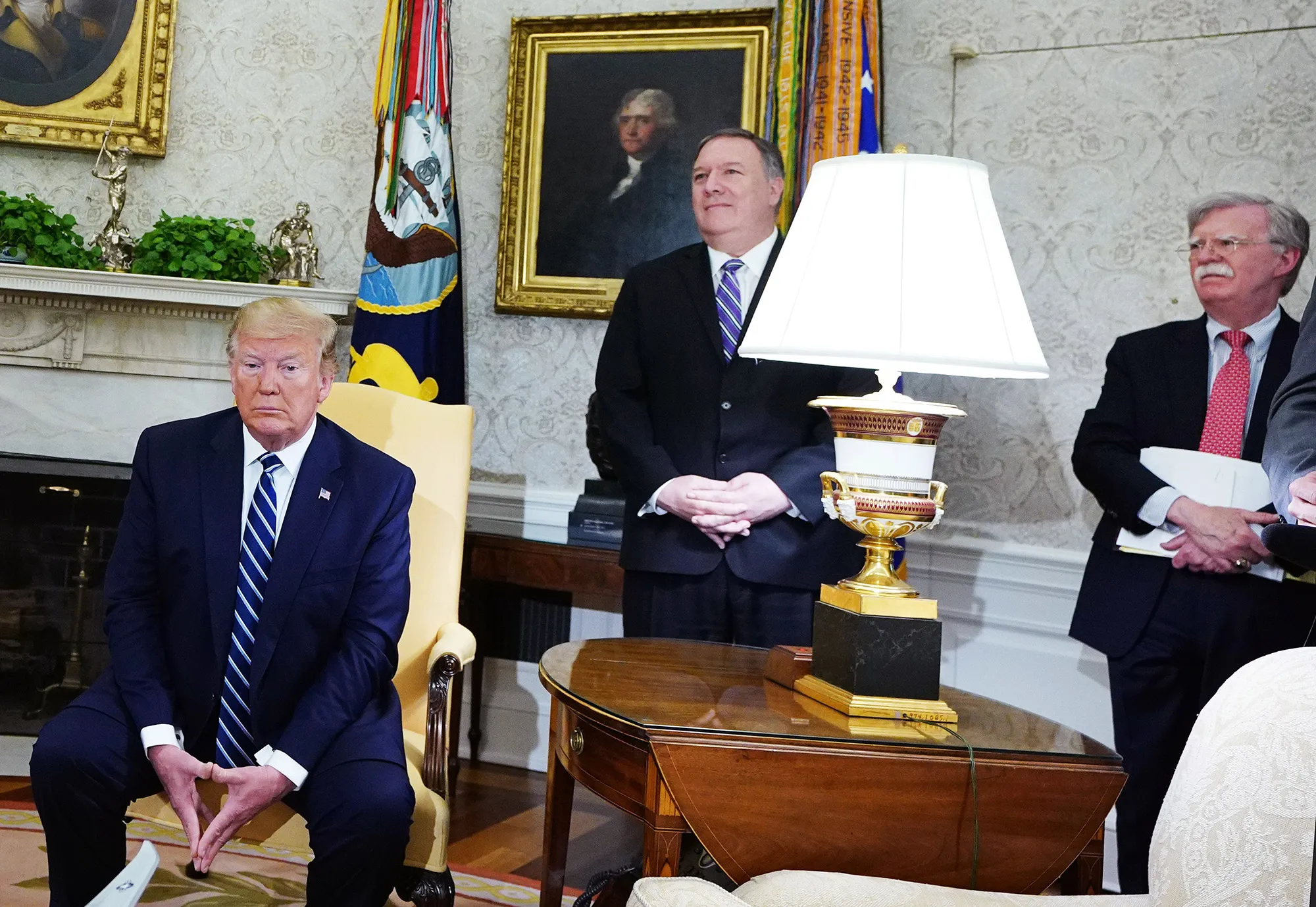 Donald Trump, Mike Pompeo&nbsp;and John Bolton.&nbsp;