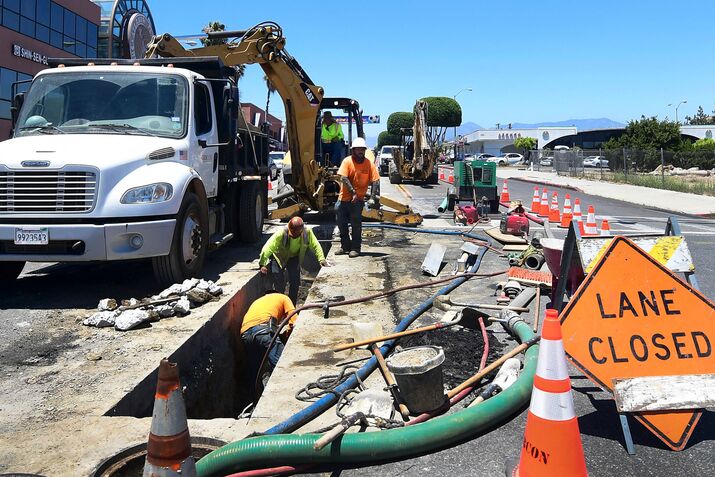 A roadworks crew in California.