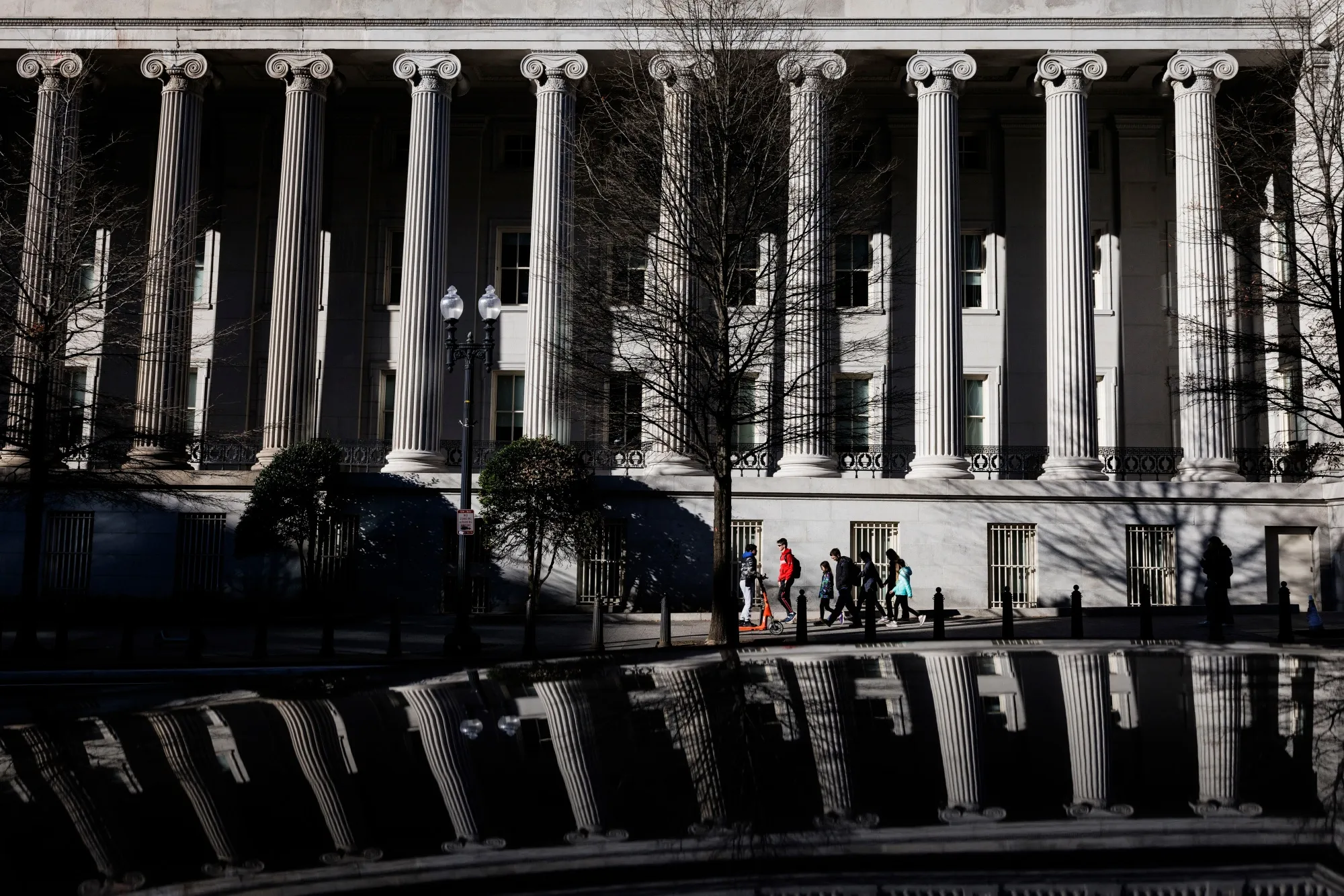 The US Treasury building in Washington.