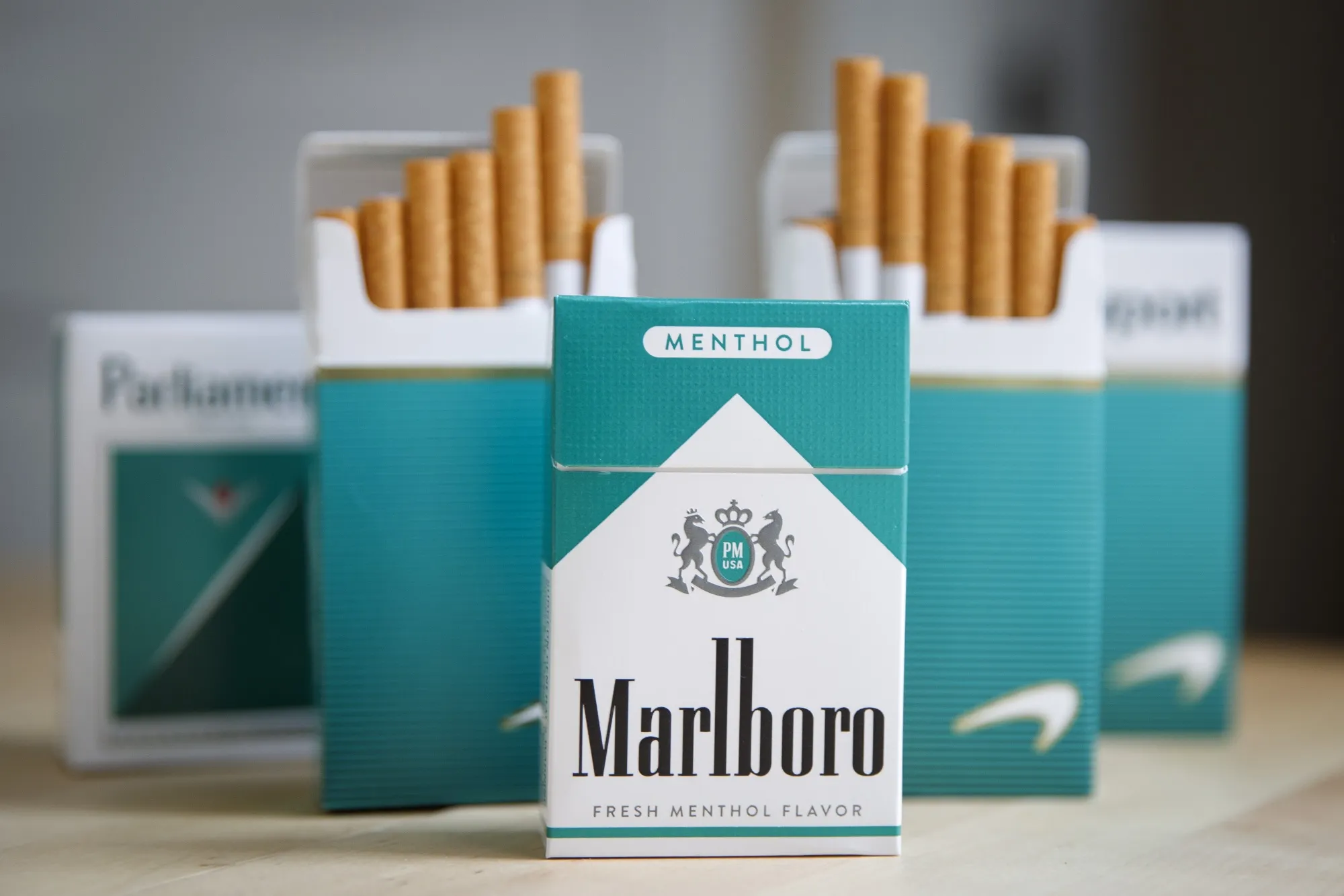 Packs of menthol cigarettes.