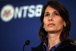 NTSB Chairman Hersman speaking at a news conference in South San Francisco