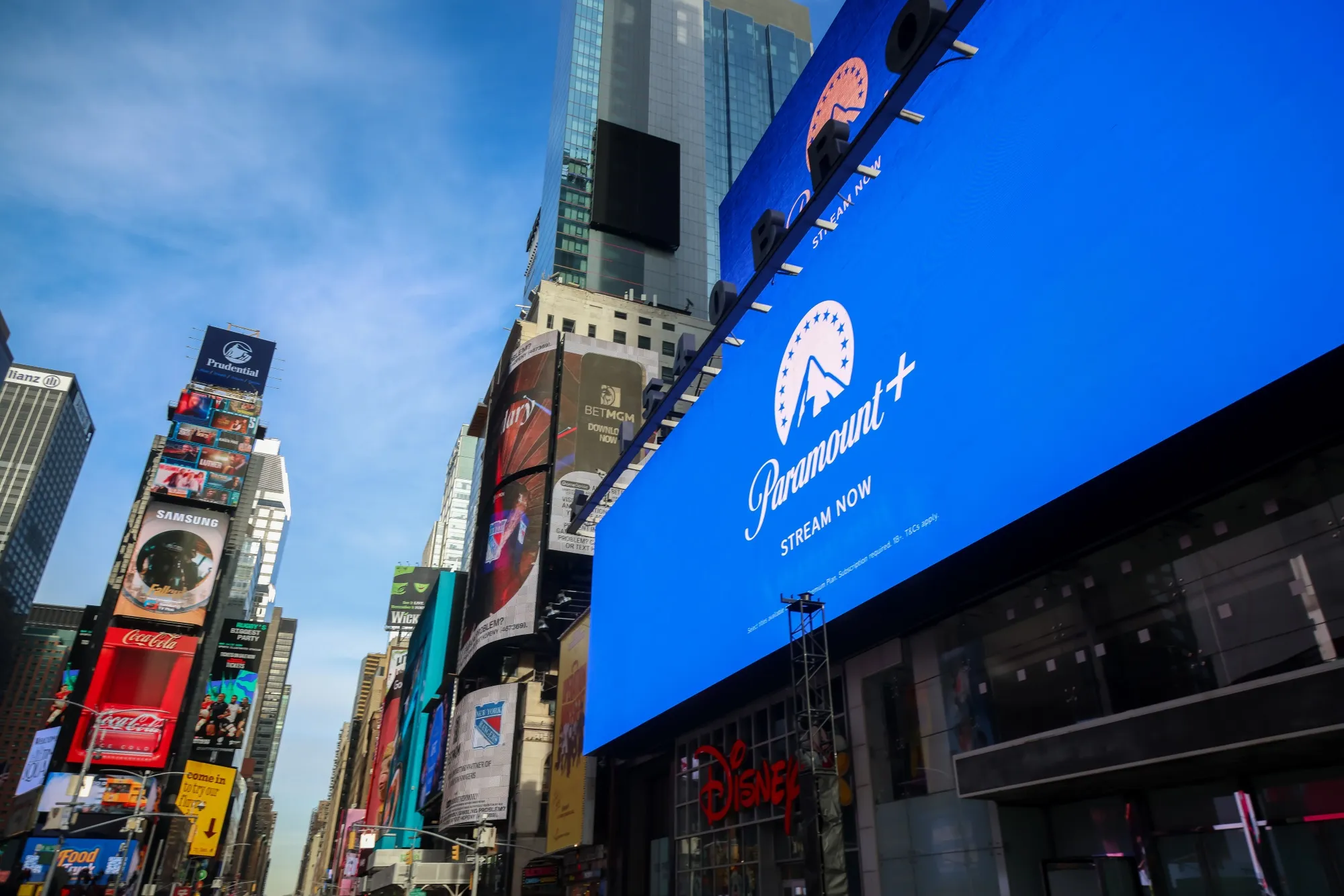 Paramount signage in Times Square in New York.