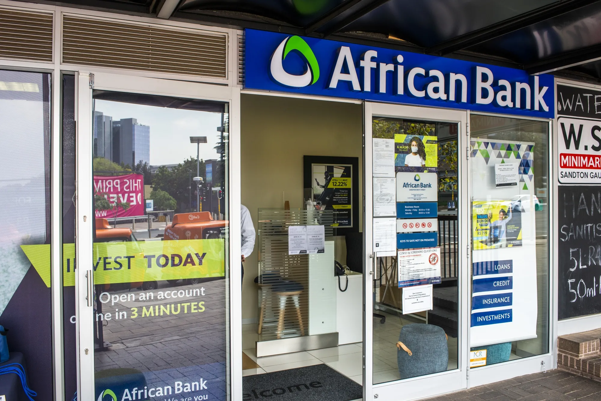 An African Bank bank branch in Johannesburg.