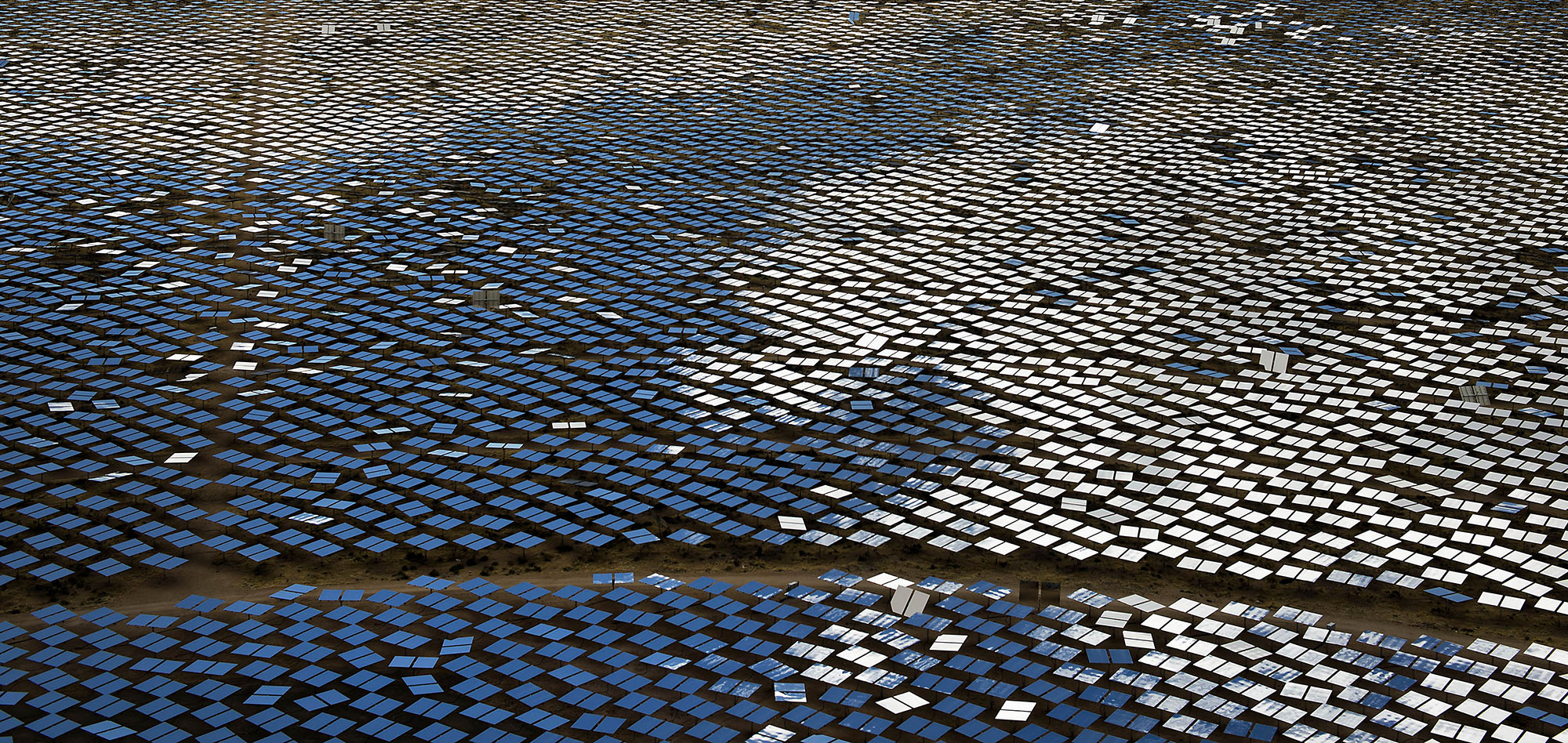Solar panels in the Mojave Desert near Primm, Nevada.