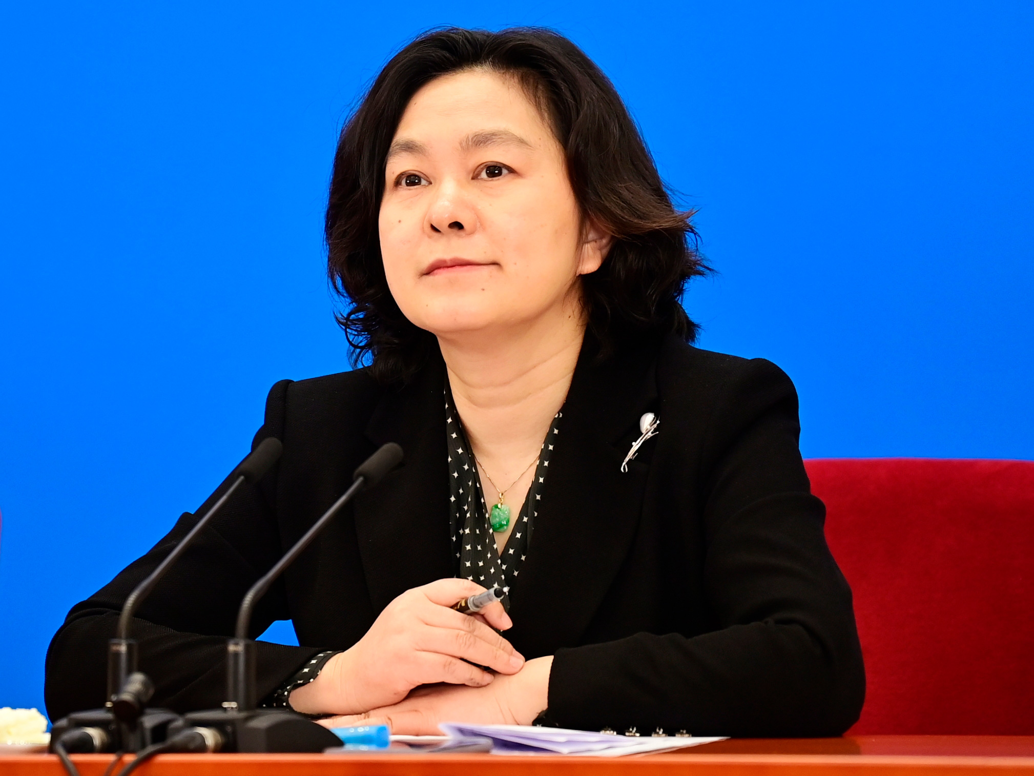 Hua Chunying attends a news conference in Beijing in March.