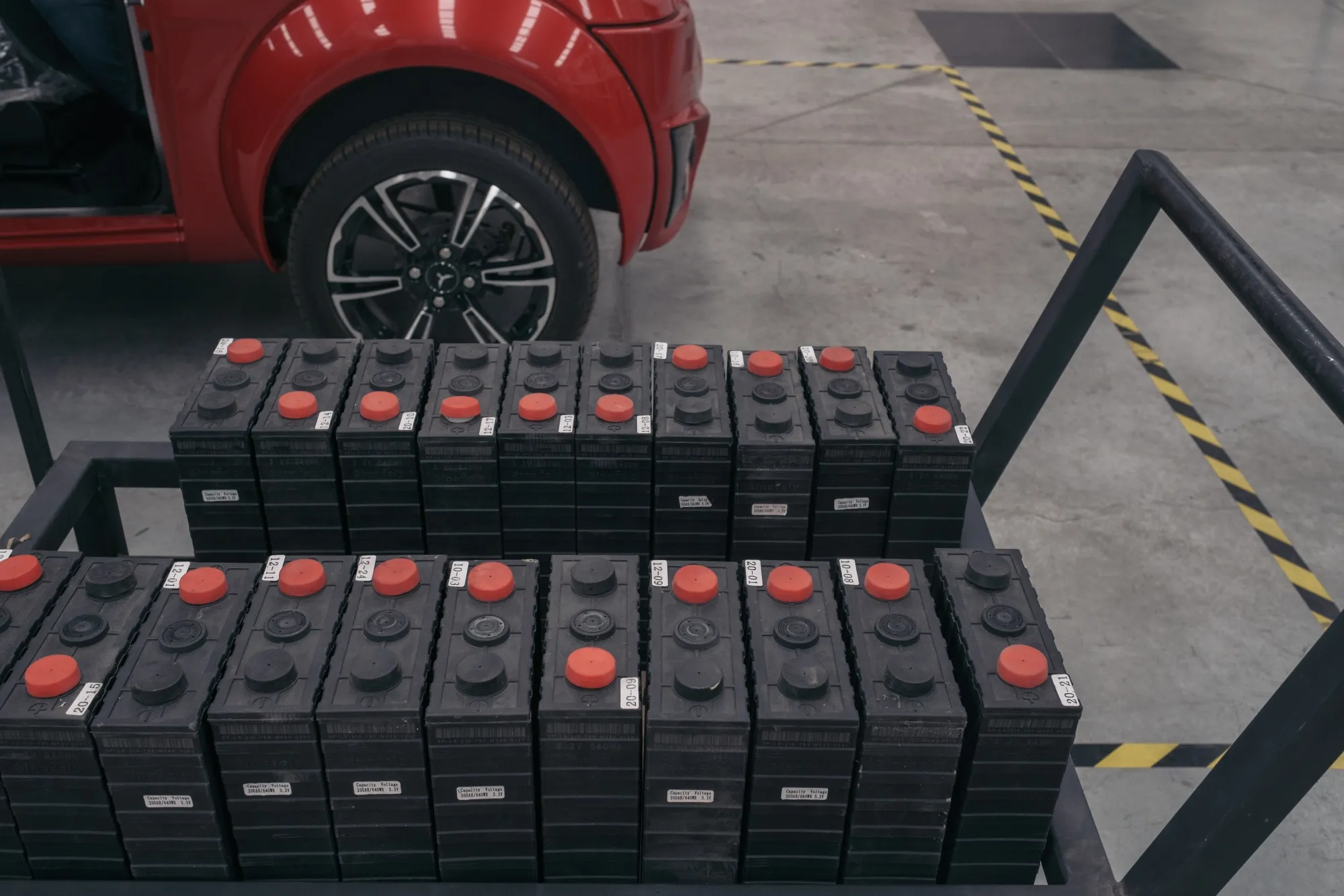 Battery packs ready for a new EV