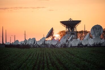 An Eutelsat satellite dish array in France.