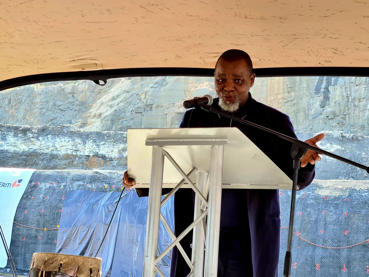 Gwede Mantashe attends the opening of the&nbsp;Klipspruit Colliery.