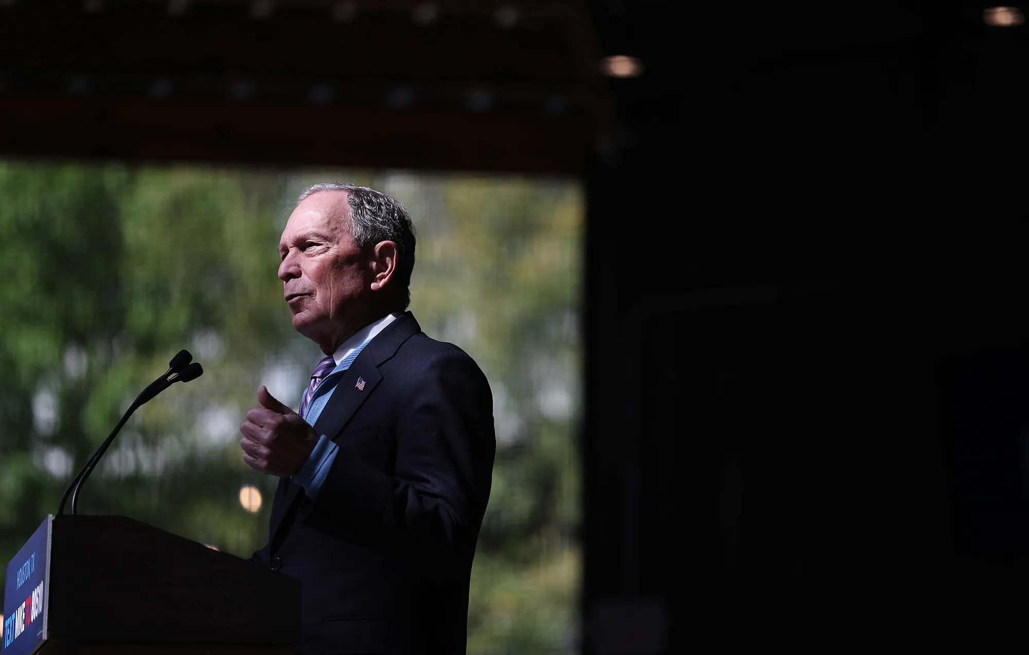 Michael Bloomberg speaks to supporters during a rally in Houston on Feb. 27.