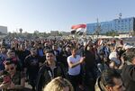 People gather at the Umayyad Square in Damascus on April 14.