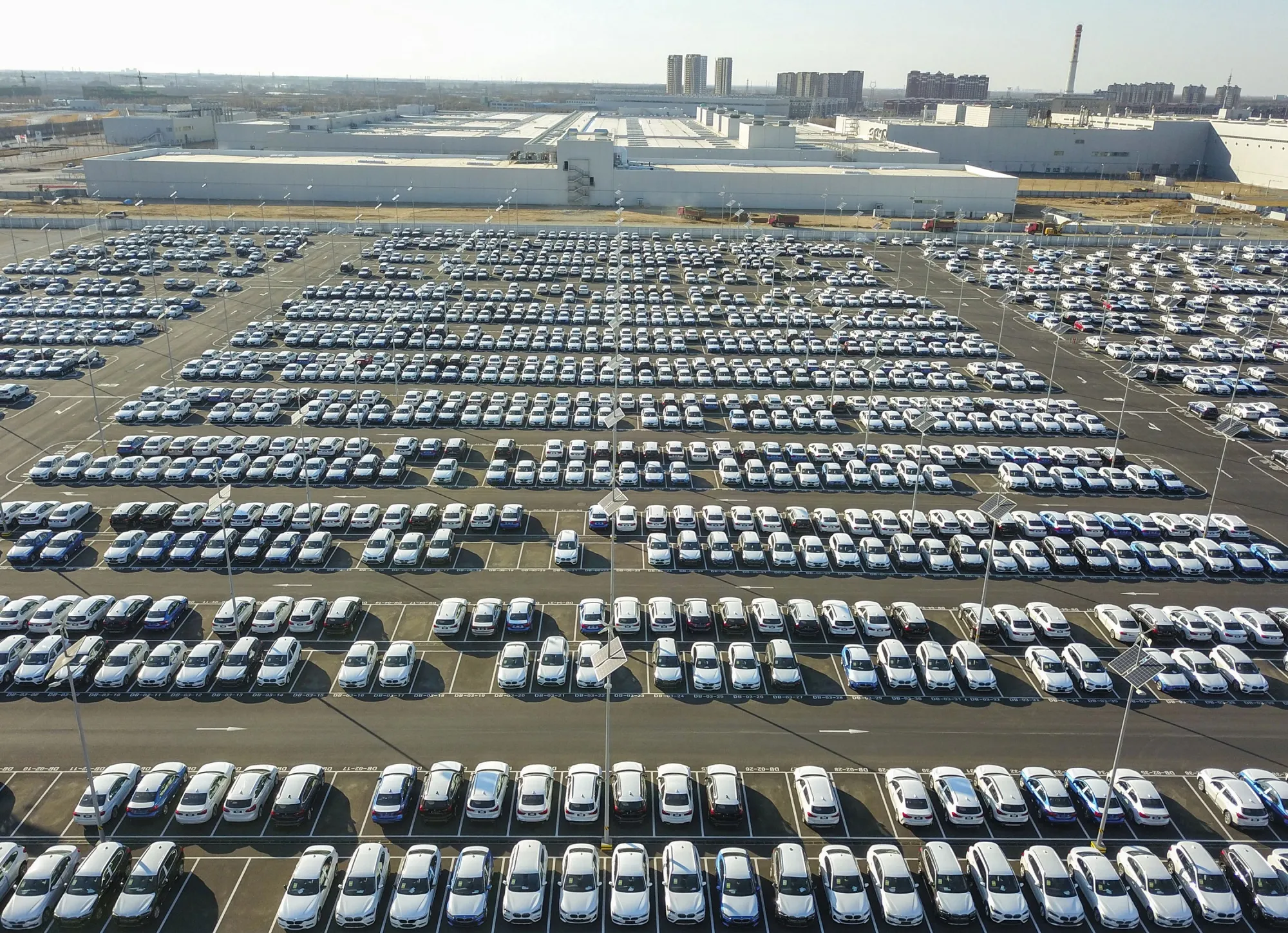 BMW AG cars outside the company factory in Shenyang, Liaoning province, China.