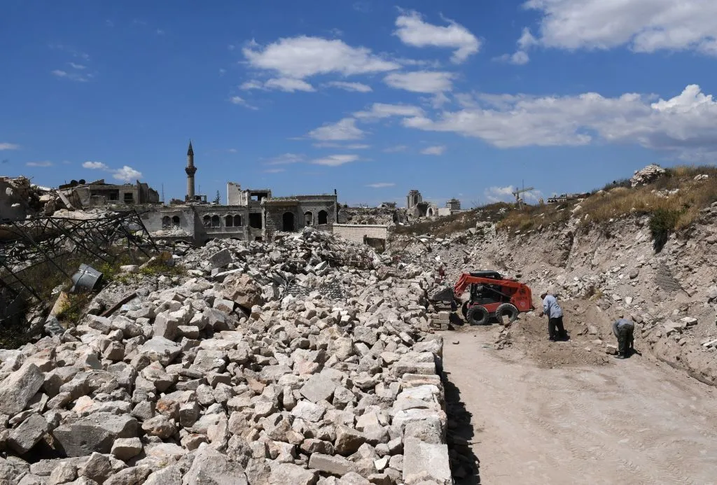 Rubble in Aleppo.