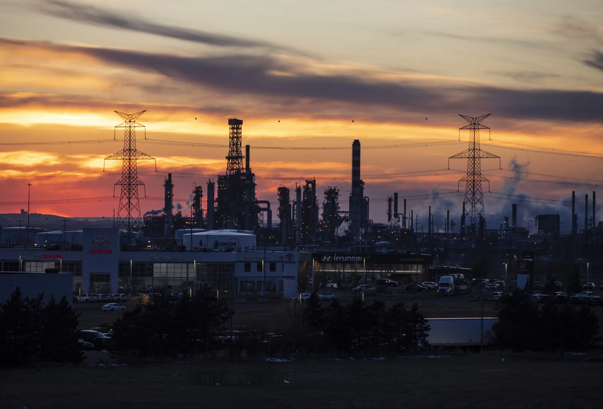 The Suncor Energy oil refinery in Edmonton, Alberta
