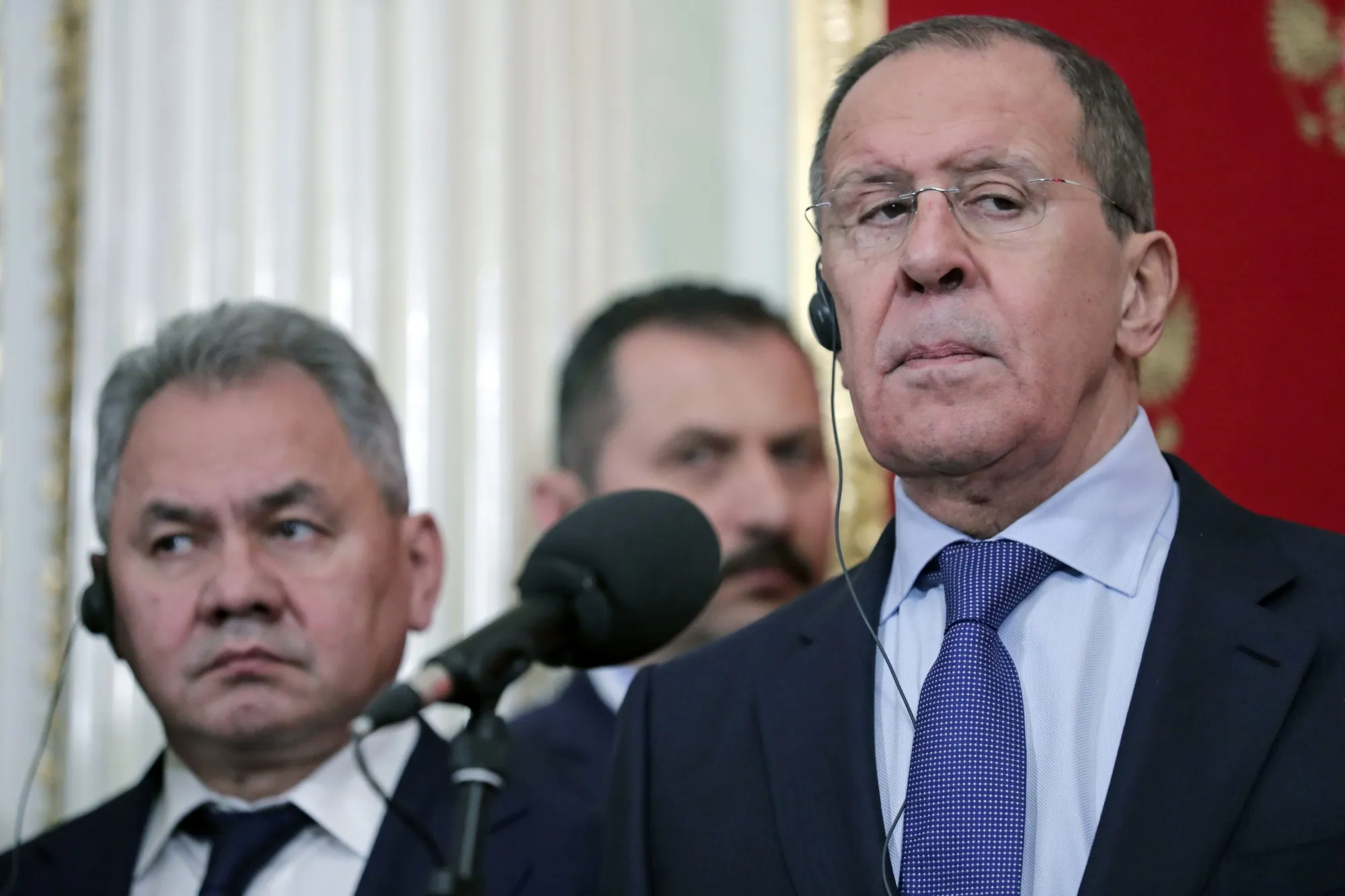 Sergei Shoigu, left,&nbsp;and Foreign Minister Sergei Lavrov.