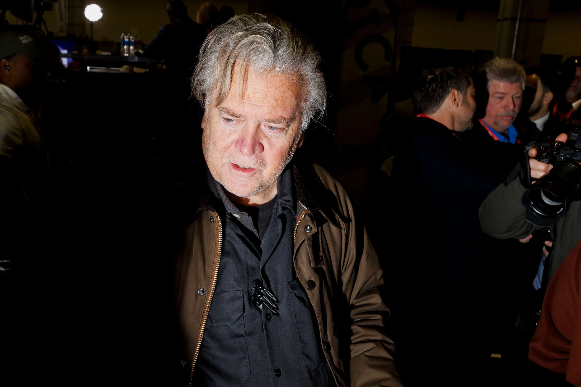Podcast guest Steve Bannon says Gavin Newsom is “trying to dump all his wokeness.”