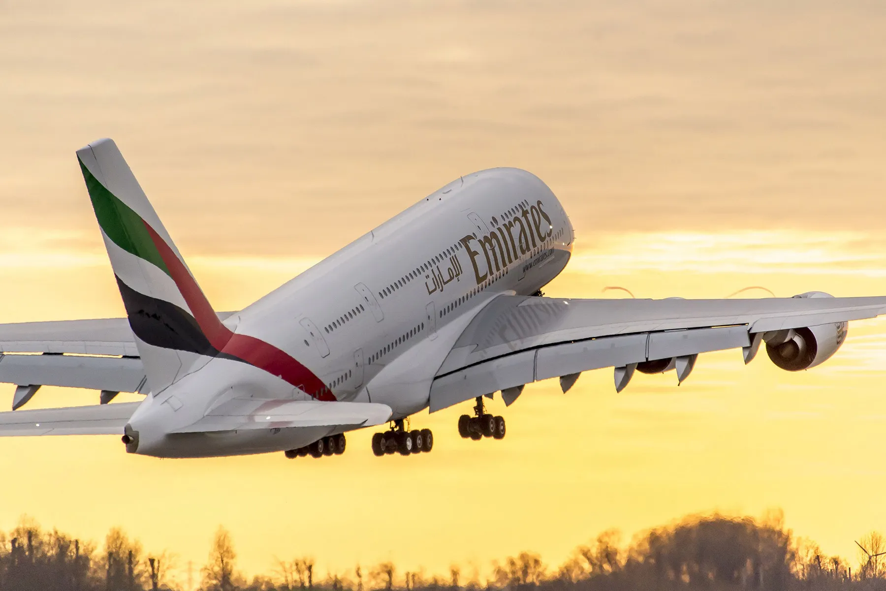 An Emirates Airbus A380.