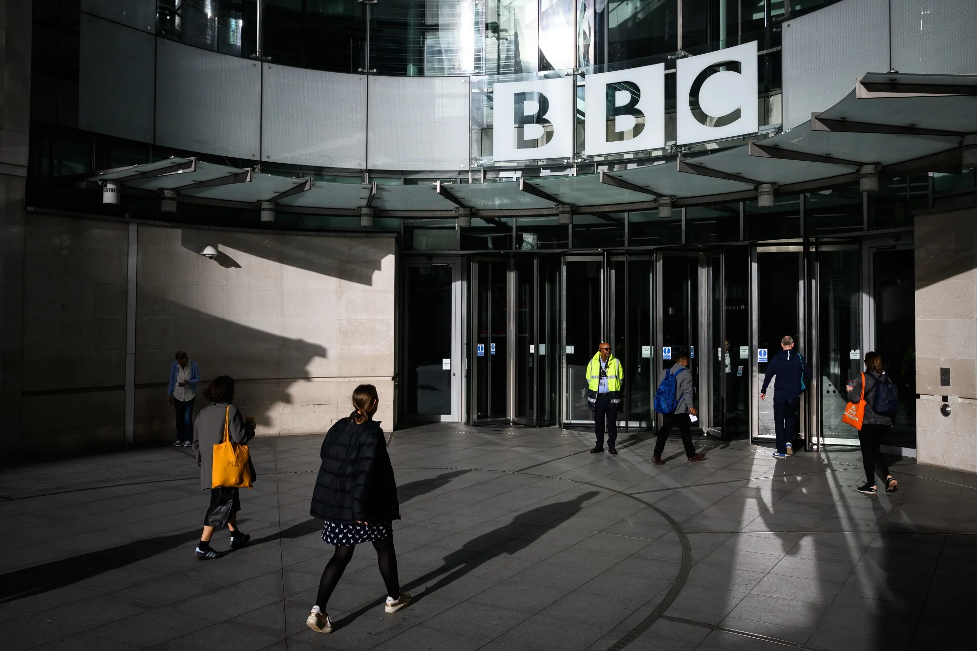 BBC signage at the Broadcasting House in London on Nov.&nbsp;12.