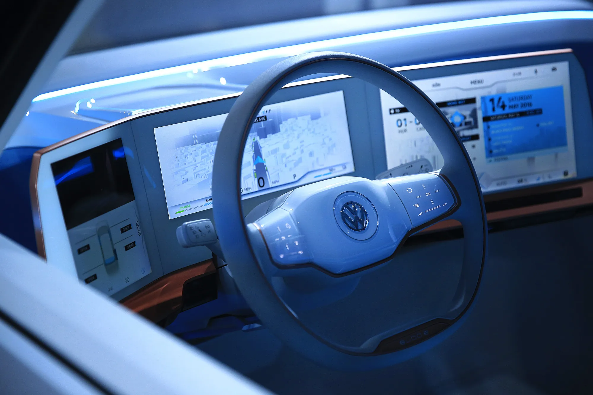 A VW BUDD-E concept electric vehicle.