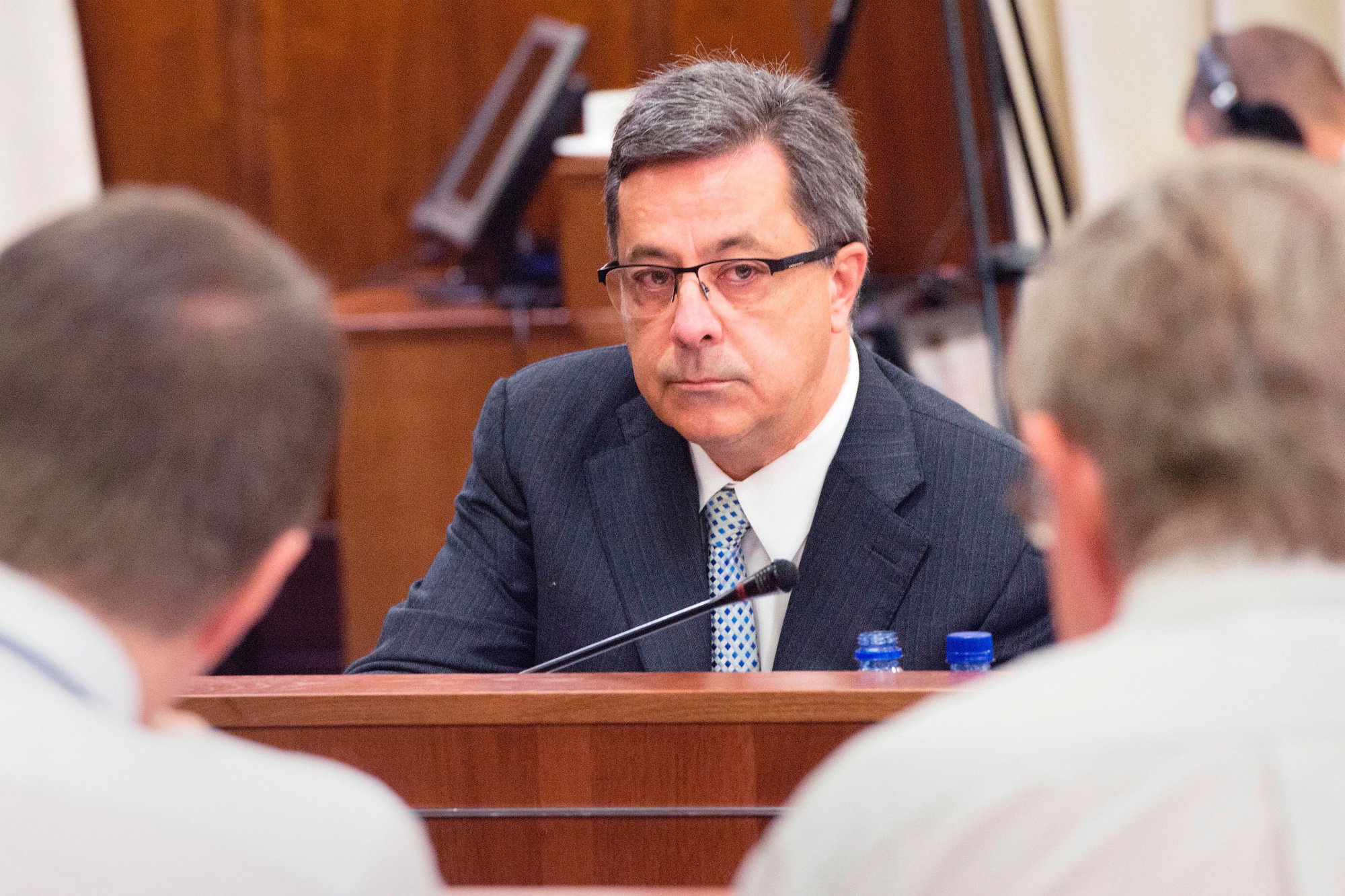Markus Jooste gives testimony to a parliamentary committee in the South African Parliament in Sept. 2018.